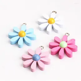 Collane con ciondolo 10 Pz 30 Pz Resina Planare Cabochon Fiore di Primavera Charms Risultati Gioielli FAI DA TE Ornamenti Fiori Collana Pendenti