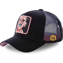 Nueva marca Majin Buu 12 Styles Snapback Cotton Baseball Cap Mujeres Hip Hop Dad Mesh Hat Camioner Hat Drop AA220304210H