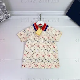 2023SS dziecięca bawełniana haftowana koszulka luksusowy strój chłopięcy dziecięce wysokiej klasy koszulki letnie designerskie koszulki z okrągłym dekoltem bawełniane topy ekologiczne koszulki z nadrukiem