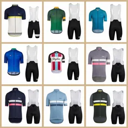 2019 New Rapha 팀 사이클링 유니폼 세트 고품질 자전거 짧은 소매 의류 경주 자전거 자전거 착용 여름 남자 MTB 사이클링 의류 Y0363H