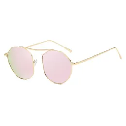 Солнцезащитные очки модные зеркало отражающие женщины Мужчины крутые красочные линзы нерегулярные рамки повседневные уличные оттенки