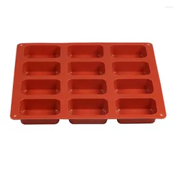 Baking Moulds 1pc Muffin 12 Holes Silicone Rectangle Mold DIY Cupcake Cookies Fondant Pan Non-Stick Pudding Steam Cake Tool