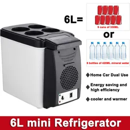 6 litros mini recipiente de refrigerador de 6 litros de uso duplo de uso duplo 12V Caixa de gelo de carro semicondutores R230225
