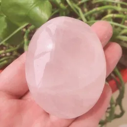 Dekorativa figurer Objekt 1 st 90-210g Natural Rose Quartz Pink Crystal Palm Energy Reiki Stones Room Home Office Aquarium Decoration AC