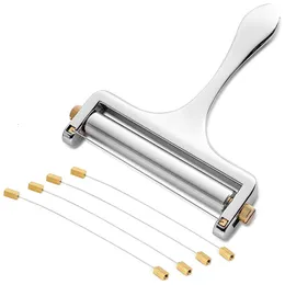 Ferramentas de queijo Slicer Espessura ajustável Slicers pesados ​​com arame para o corte semi hard s 4 incluiu 230224