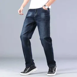 Mäns jeans plus storlek 40 42 44 Spring Summer Men's Lous Thin Jeans Classic Style Cotton Advanced Stretch Casual Pants Mane Brand Z0225