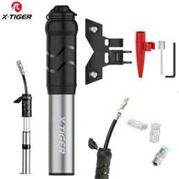 مضخات الدراجة X-Tiger Mini Portable Bike Pumps Plantable High Pressure Air Pump Presta and Schrader Adapter Lightweight Mini Bike Pump 230224