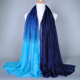 Schals Druck Farbverlauf Viskose Hijab Schal Frauen Luxus Schimmer Lange Für Damen Pashmina Doppel Farbe Schals Wrap Bandana Pareo