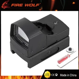 Fire Wolf Mini Red Dot Sight Reflex Red Green Dot Alcance con interruptor On Off Airsoft Hunting Shooting con 20 mm Rail Mount298l