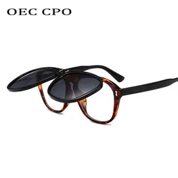 Солнцезащитные очки OEC CPO Негабаритные квадратные солнцезащитные очки женщин личность переворачивают серые солнцезащитные очки мужчины двойной унисекс