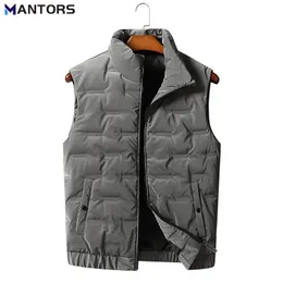 Gilet da uomo MANTORS Gilet Tinta unita Gilet senza maniche Gilet Autunno Inverno Cappotto caldo Casual Impermeabile Colthing 5XL 230225