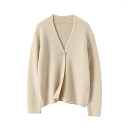 Women's Knits Sweater Cashmere Winter Warm Women Cardigan Office Lady V-Neck A-straight Casacos Femininos Inverno 2023