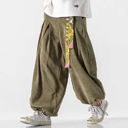 Men's Pants Chinoiserie Belt Fashion Loose Casual Men's Harajuku Corduroy Sports Pants Jogging Pants Plus Size Couple Ladies Harem Pants Z0225