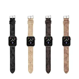 مجموعة مراقبة من جلد البقر الأصلي لشرائط Apple Watch Strap Smart -Watch Band Series 1 2 3 4 5 6 7 S1 S3 S4 S5 S6 S7 SE 38mm 41mm 42mm 45mm 49mm مصمم الساعات الذكية