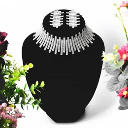 Halskette, Ohrringe, Set für Damen, hochwertiger Schmuck, Halsbänder und Sets, Geschenke, luxuriöse, glänzende Strass-Accessoires, CORUIXI HNH961