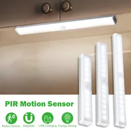 أضواء الليل ذكية Pir Motion Sensor مصابيح لاسلكية ديكور غرفة نوم ديكور ضوء الكشف الجدار مصباح مصباح خزانة خزانة