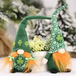 St Patrick 's Day Gnomes 플러시 장식 럭키 인형 럭키 인형 얼굴이없는 노인 아일랜드 축제 행운의 교수형 장신구 10.23in*3.54 인 집과 사무실 장식