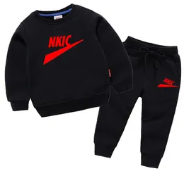 New Spring Clothing Sets Workout Sweatshirt Drawstring Sweatpant Sets Kids Tracksuit Child Jumper Pant Jogger Set 1-13 Years