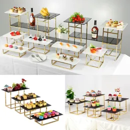 Br￶llopsdekoration Dop Party Dessert Table Display Cake Stand Fruit Bread Food Blomma Holder Buffet Banquet Tea Break Shelf For Hotel Bar Candy Home Decorating