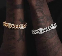 Armband Halskette Mossanit Designer-Schmuck Modedesign 925 Silber 14 mm breit Diamant Iced Out 2-Ton-Farbe Kubanisches Gliederarmband für Hiphop-Schmuck