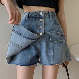 Женские шорты высококачественные джинсовые юбки летние девочки джинсы талия A-Line Blue Skirt Women Korea Plus Size Fashion 4xl 5xl