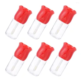 Förvaringsflaskor läppglansrör tomma påfyllningsbara trollstav behållare klar flaskbehållare med plast läppstift små diy glaser ros