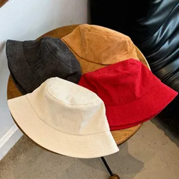Wide Brim Hats Women Hat Corduroy Bucket Hats for Women Girls Autumn Winter Street Fishereman Cap Fishing Caps Soft Skin-friendly Warm Men Hats G230224