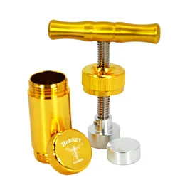 Zinklegering Pollen Press Presser Compressor Metal Rökning Tillbehör Verktyg Ört Cream Whipper Tobacco för Grinder Dry Herbal Förångare Rökningstillbehör