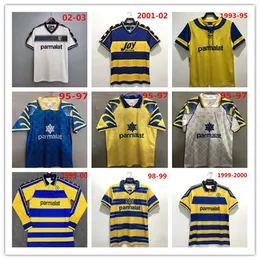 Parma camisa retrô 1998 95 97 99 2000 01 02 03 BAGGIO CRESPO CANNAVARO camisa de futebol vintage STOICHKOV THURAM camisa clássica