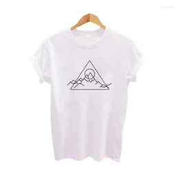 Camicie da donna 2023 Tops da donna Le montagne chiamano maglietta geometrica per maglietta grafica nera harajuku t-shirt