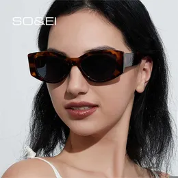 Occhiali da sole SO EI Fashion Cat Eye Trending Women Shades UV400 Occhiali da sole Retro Tea Leopard Men Occhiali da sole G230225