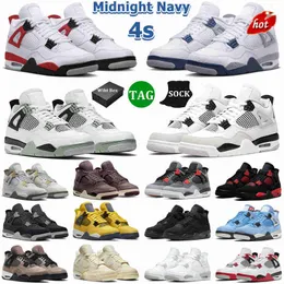 Outdoor OG Excellent Retro with Box 4 Basketball Shoes Men Women 4s Midnight Navy Military Black Cat Red Cement Thunder Oil Green White Oreo Lighing