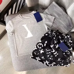 Summer Clothing Sets Boys T-Shirt Cartoon Animal Print Designer Kids Clothes Girl Sports Two-piece Round Neck Short sleeve Pants 2-11 Years