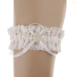 Garters Wedding Bridal Lace Pearls Garter W/ Bowknot Trim Bride To Be Hen Night Party Theme Dress Gift Favor