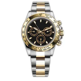 40mm Siyah Dial Mens İzle Otomatik Mekanik Hareket Moda Moda Golden Paslanmaz Çelik Kayış Bilek Kafyaları Sıradan İş Bilgisayar Saati