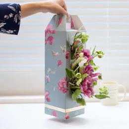Geschenkpapier, Rosenblumen-Verpackungsbox, Geschenkpapiertüten mit Griff, Blumenstraußverpackung, Hochzeitsdekoration, Partygeschenke, Geschenkbox