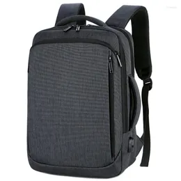 حقيبة ظهر للرجال الأعمال Oxford USB القابلة لإعادة الشحن 15.6 بوصة حقائب تحمل على الظهر المحمول School Fashion Male ذكر