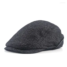 Basker män#39; s cap peaky blinds 2023 casual vinter höst stilfull vintage öronflikar bombplan hattar för pappa basker hatt manlig boina sboy