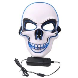 Halloween-Maske mit leuchtendem Totenkopf, EL-Maske mit kaltem Licht, individuelle Jubel-Requisiten