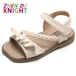 Sandalen Mädchen Sandalen 2022 Sommer Neue Mode Weiche Sohle kinder Strand Schuhe Casual HookLoop Mode Prinzessin Schuhe Mädchen Wohnungen Z0225