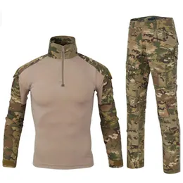 狩猟セットメンズミリタリー戦術ユニフォームシャツパンツスーツ屋外射撃戦闘トレーニング衣料品装備