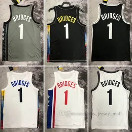 Tryckt 2023 Nya baskettröjor Mikal 1 Bridges Namn Nummer Away High Quality Breattable Sport Sale High Quality Jersey