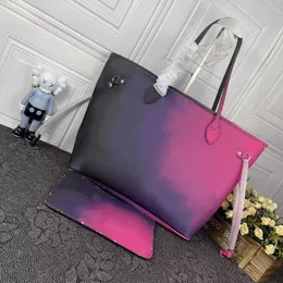 Colorful Women Tote Shopping Bags Designer Shoulder Bag Wummer Beach Handbags with Purses Large Capacity with Amazing Quality 2 PCS composite bag