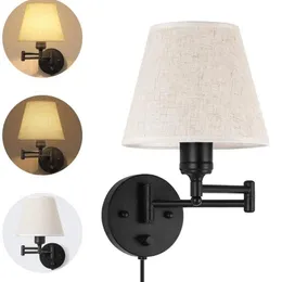 Lampade da parete Lampada moderna ed elegante Illuminazione per interni Applique Soggiorno Camera da letto Comodino Led E27 110-220V Panno Retro