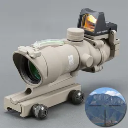 Trijicon Acog 4x32 Tan Tactical Real Fiber Optic Green Illumined Black Red Dot Sight Hunting Riflescope237d