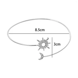 Pulseira de pulseira ajustável braçadeira solar lua aberta cadeia