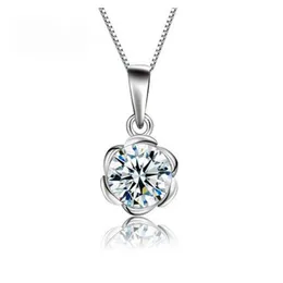 Kedjor Sterling Silver Color Pendant For Women Roses Chain Single Halsband för att återställa gamla sätt Claviclechains