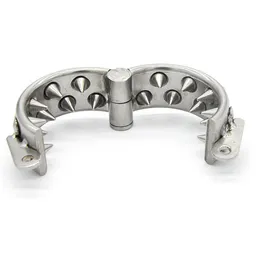 Rostfritt stål Male Chastity Device Penis Cage Spiked Cock Ring för män