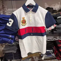 Lyxig ny polos skjorta mäns kortärmad t-shirt ren bomullsbroderi färg matchande europeiska och amerikanska fritidsmode urban ny stil s-6xl