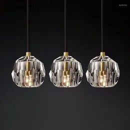 Pendant Lamps Creative Crystal Lights LED G9 Modern Luxurious Hanglampen Concise Gold Lamp Home Decor Living Room Restaurant